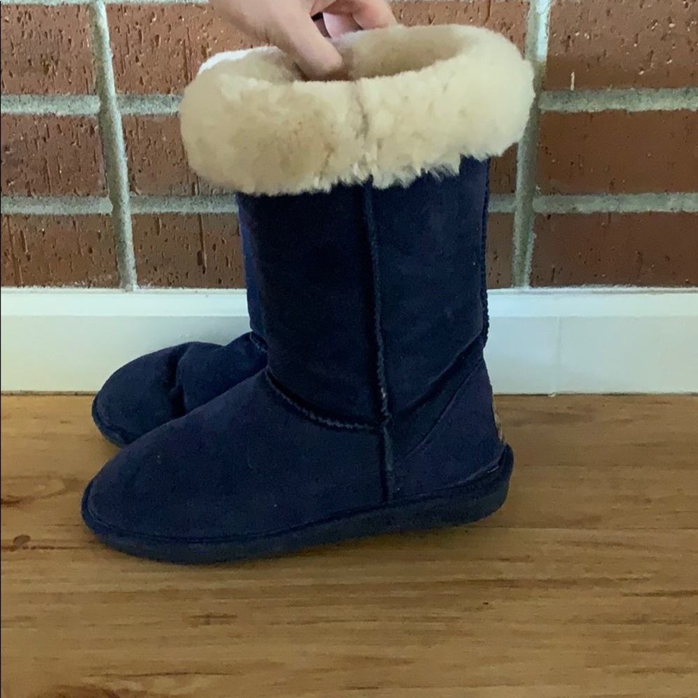 BearPaw Blue Fuzzy Boots